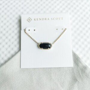 Kendra Scott Elisa Pendant Necklace Gold Black Opaque Glass